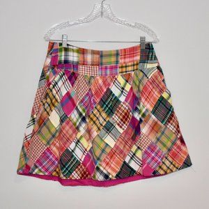 CAbi 475 Madras Plaid Pink Multi Color Skirt